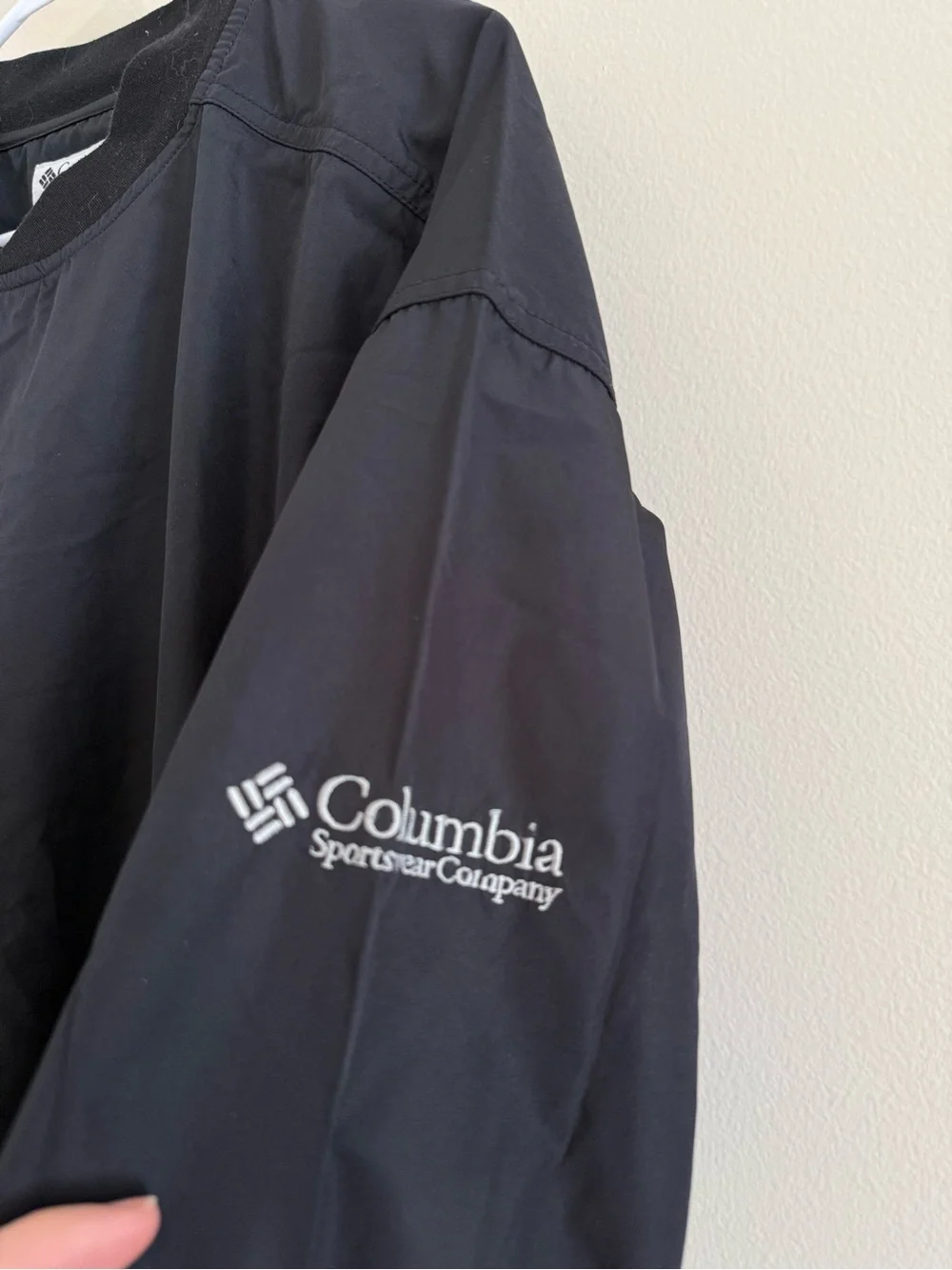 Columbia Men’s Black Pullover Windbreaker Medium Packable VTG